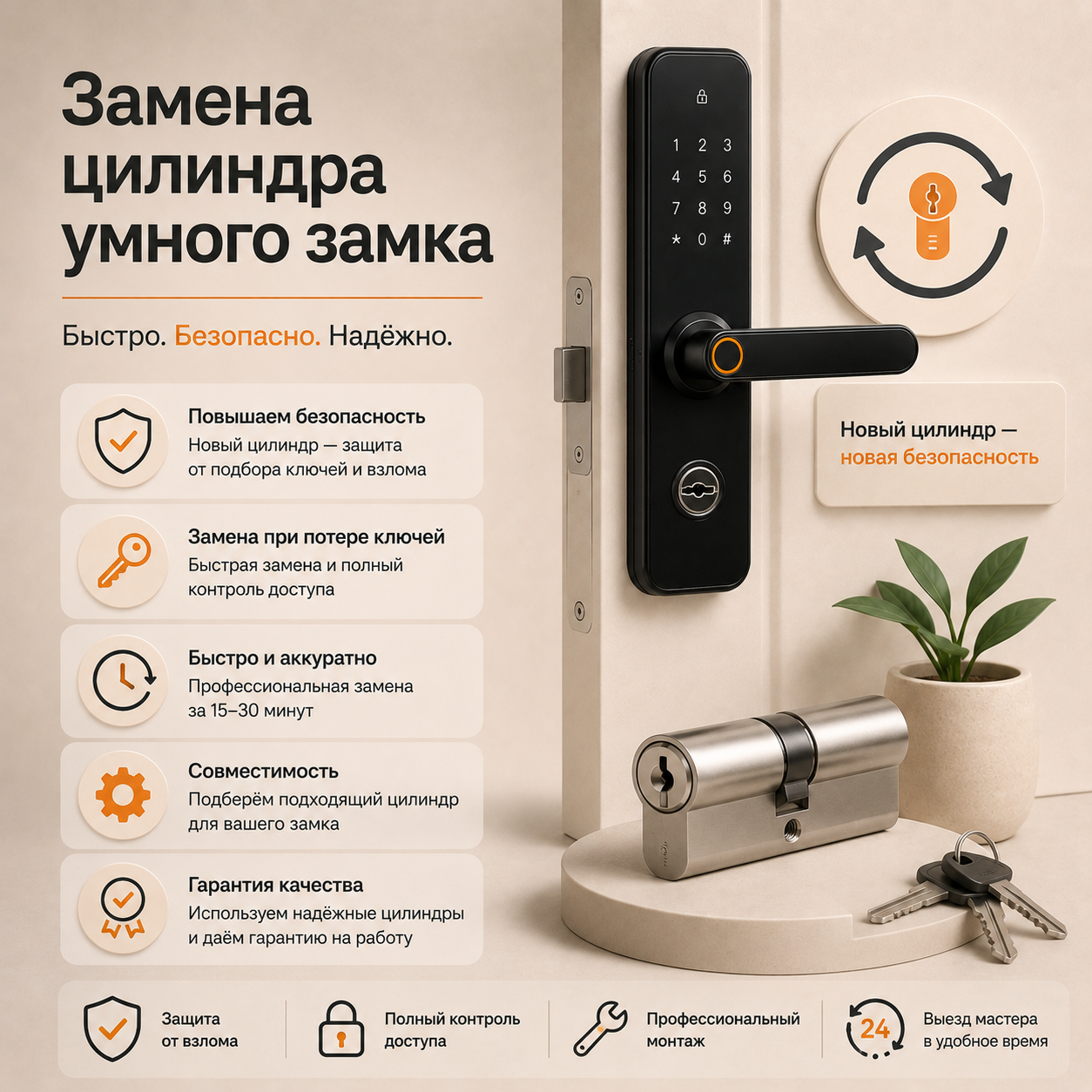 Замена цилиндра в умном замке: когда это нужно?